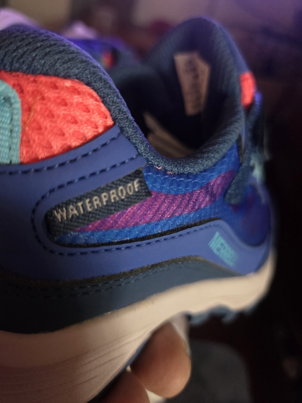 Merrell Kids Navy Blue, Pink and Coral Trail Sneakers - Picture 5 of 10